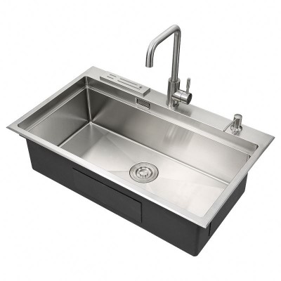 Aifia High Quality Sink 304 Stainless Steel Handmade Kitchen Sink Pedestal Sink Single Bowl Wash Basin JDBSG-8250-A